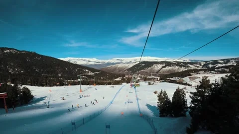 Back of the Chairlift 120fps Stock Footage