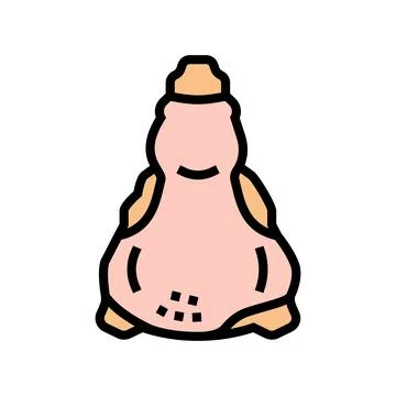 Back of chicken color icon vector illustration 스톡 일러스트