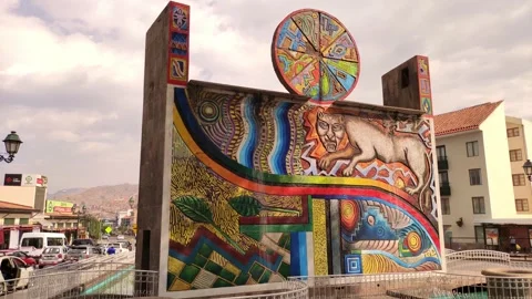 Back of a city monument in Cusco, Peru. 스톡 동영상 288600213
