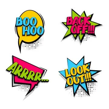 Back off colored comic text babble Stock Illustration