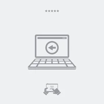 Back computer flat icon Stockillustratie