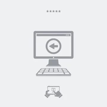 Back computer flat icon Illustration