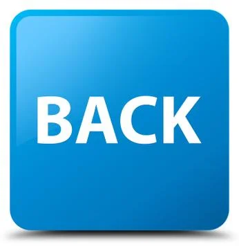 Back cyan blue square button Stock Illustration