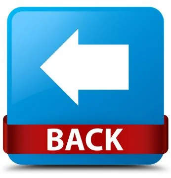 Back cyan blue square button red ribbon in middle Stock Illustration