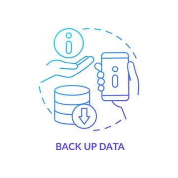 Back up data blue gradient concept icon Stockillustratie