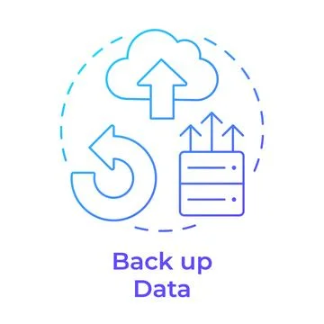 Back up data blue gradient concept icon Illustrazione stock
