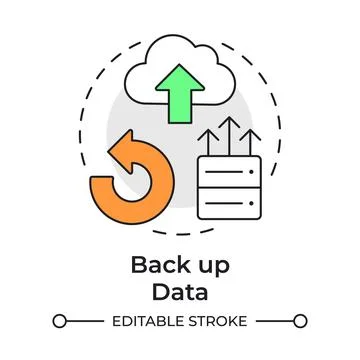 Back up data multi color concept icon 스톡 일러스트