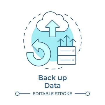 Back up data soft blue concept icon Stock Illustration