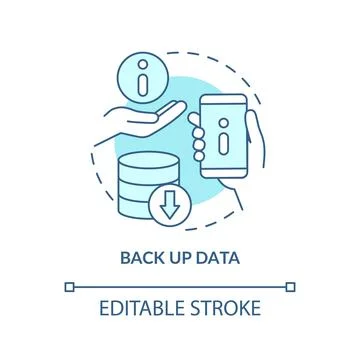 Back up data turquoise concept icon Stock Illustration