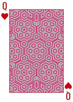 Back Design of Playing Card with continuous hexagonal pattern in neon color Stock Illustration