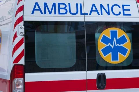 The back door of the ambulance Stock Photos