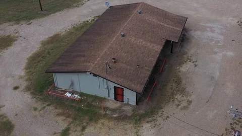 Back door of a masonry building, Bryan, Texas, USA Stock Footage 129279196