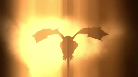 Back of a Dragon Flying Towards the Sun Stock Footage 65135772
