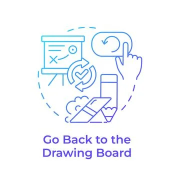 Back to drawing board blue gradient concept icon Stock Illustration