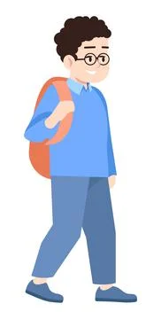 Back to elementary school semi flat RGB color vector illustration イラスト素材
