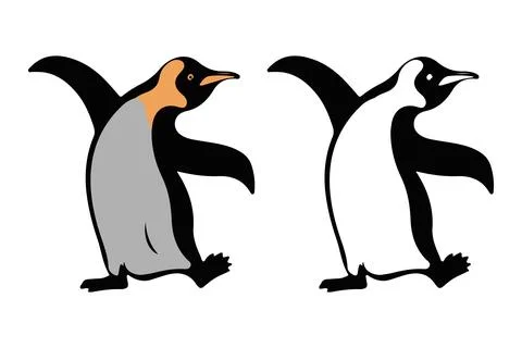 Back Emperor penguin vector illustration Stock Illustration