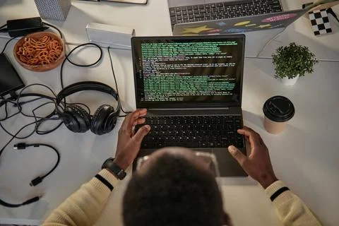 Back End Developer Reviewing Code Stock Photos