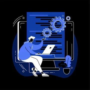 Back end development abstract concept vector illustration. Stock Illustration