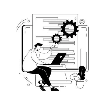 Back end development abstract concept vector illustration. Illustrazione stock