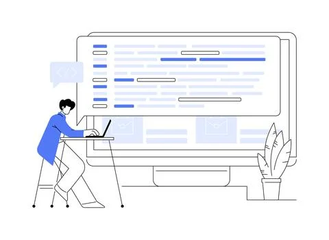 Back end development abstract concept vector illustration. 스톡 일러스트