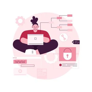 Back end development abstract concept vector illustration. Illustrazione stock