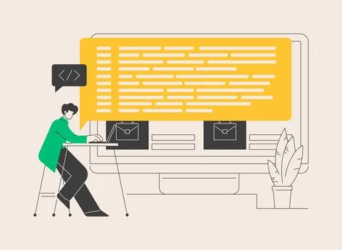 Back end development abstract concept vector illustration. 스톡 일러스트