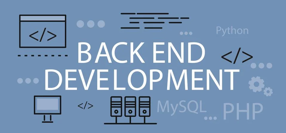 Back end Development Banner Concept Stock Illustration