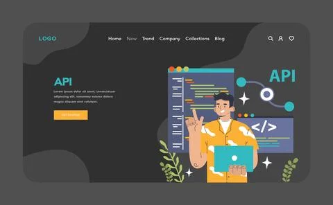 Back-end development. Coding, software engineering or programming Stock Illustration
