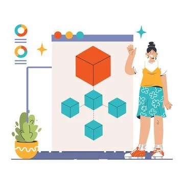 Back-end development. Coding, software engineering or programming Stockillustratie