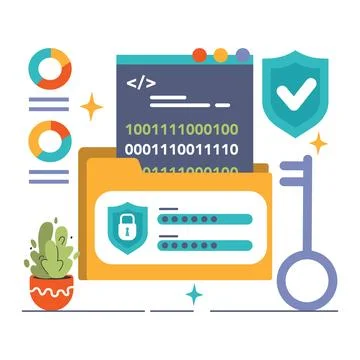 Back-end development. Coding, software engineering or programming Stock Illustration