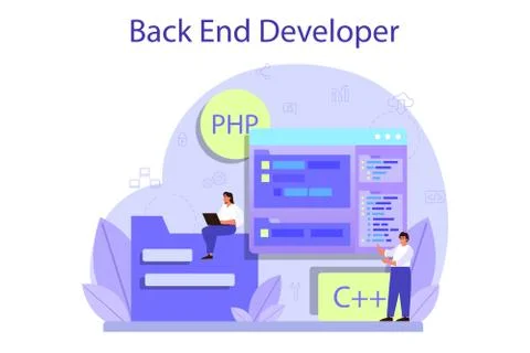 Back end development concept. Software development process. Stock Illustration