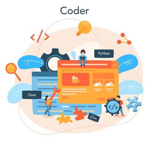 Back end development concept. Software development process. Stock Illustration