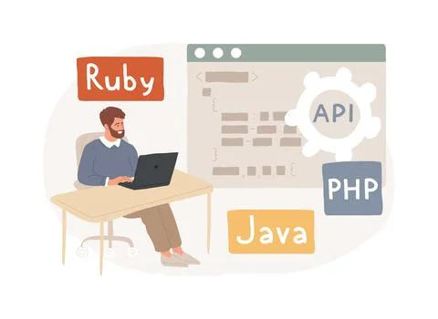 Back end development isolated concept vector illustration. 스톡 일러스트