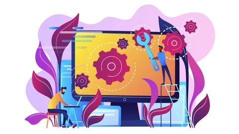 Back end development it concept animation Stock Footage 110757774