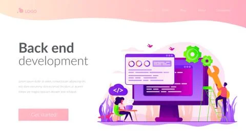Back end development landing page template Stock-Illustration