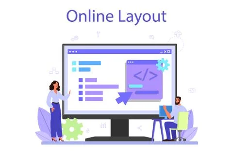 Back end development online service or platform. Software イラスト素材
