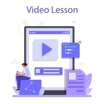 Back end development online service or platform. Software Stock Illustration