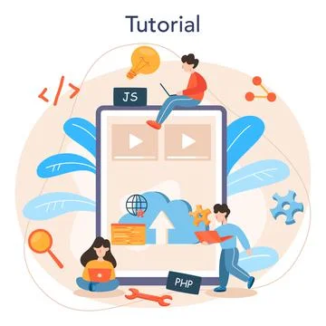 Back end development online service or platform. Software Illustrazione stock