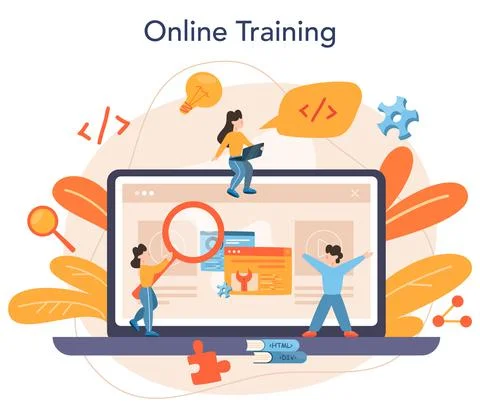 Back end development online service or platform. Software Stock Illustration