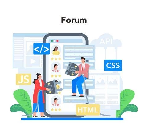 Back end development online service or platform. Software development Stock Illustration