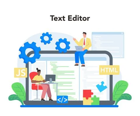 Back end development online service or platform. Software development Stock Illustration