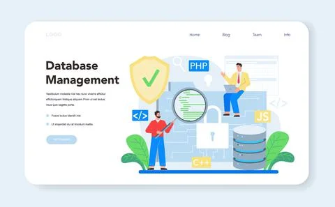 Back end development web banner or landing page. Software development Stock Illustration