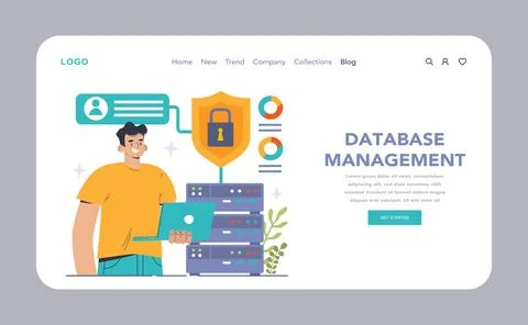 Back-end development web banner or landing page. Coding, software Stockillustratie