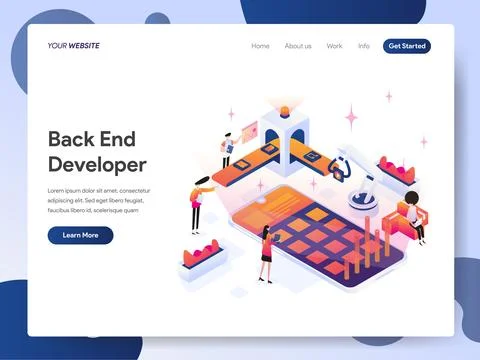 Back End Engineer banner of landing page Stock Illustration