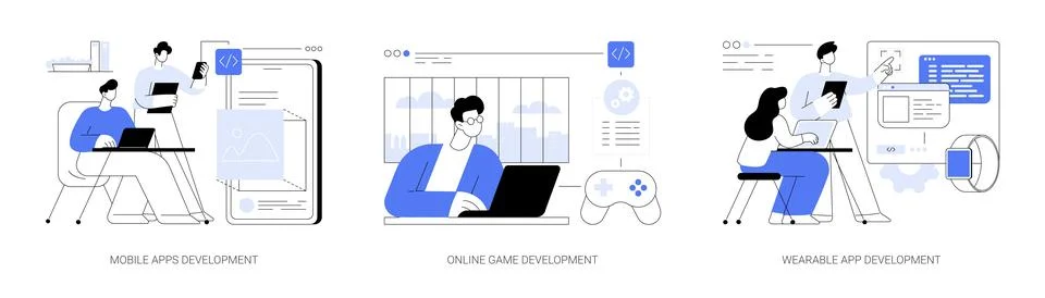 Back end engineering abstract concept vector illustrations. Stock Illustration