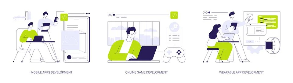 Back end engineering abstract concept vector illustrations. Stock Illustration