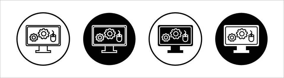 Back end flat line icon set. Back end Thin line illustration vector Stock-Illustration