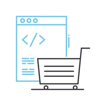 Back end line icon, outline symbol, vector illustration, concept sign Stock Illustration