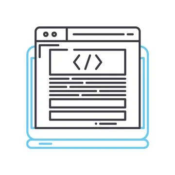 Back end line icon, outline symbol, vector illustration, concept sign Illustrazione stock
