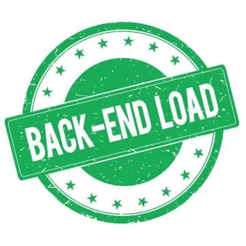 BACK END LOAD stamp sign green Stock Illustration